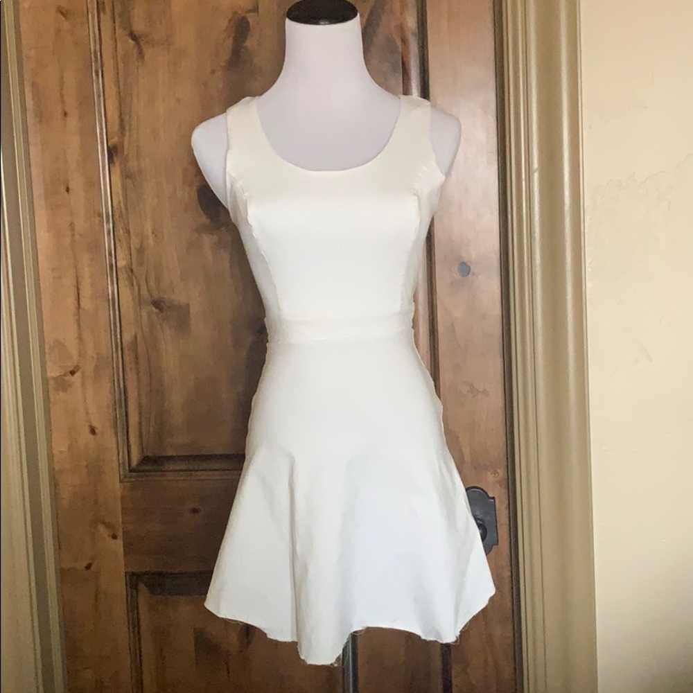 Strappy Back Raw Hem Dress